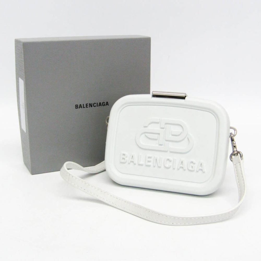 Balenciaga Lunchbox Mini Case 638324 Women's Plastic,Leather Shoulder Bag White - Picture 2 of 16